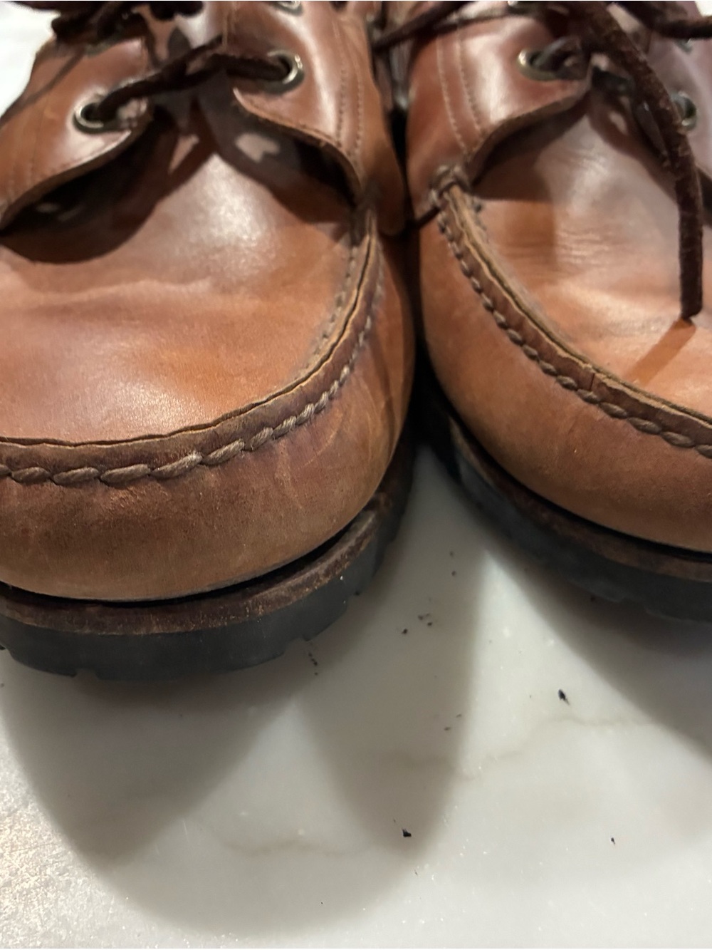 Florsheim Brown Leather Lace-Up Boat Shoes Size 9 - Picture 2 of 8